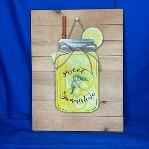 Charming "Sweet Summertime" Lemonade Jar Wall Decor - Perfect for Home, Kitchen
